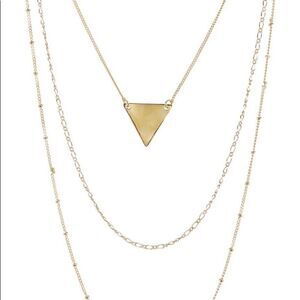Sterling Forever Triple Chain Layered Triangle